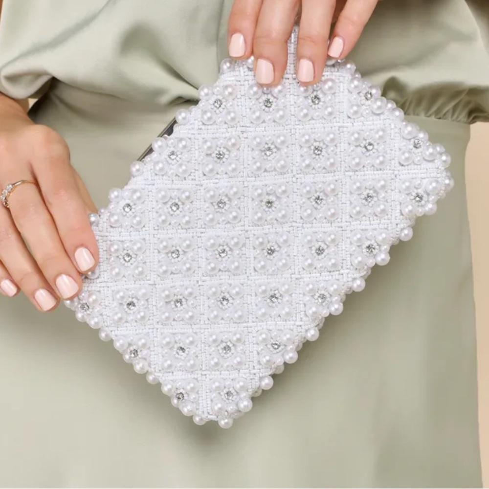 Lulus Utterly Elevated White Pearl Rhinestone Rec… - image 6